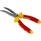 Bent Flat Nose Pliers 200 mm 1000V with Side Cutter, Textured Grip, Rounded Jaw, Proline