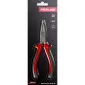 Bent Snipe Nose Pliers 160 mm, Textured Jaws, Drop Forged, Hardened, Side Cutting Edges, Satin Finish, Heavy Duty, Grey Plastic and Dark Blue Rubber Grip, Proline