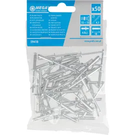 Blind Rivets Aluminium/Steel 4.0 x 16.0 mm, 50 pcs, Mega