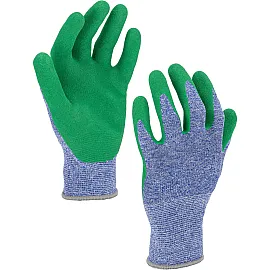 Work Gloves Latex Recycled Polyester Blue-Green Size 9, CE, LahtiPro