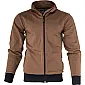 Sweatshirt med blixtlås brun, french terry 310 g/m²