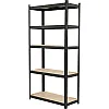 Stålhylla Snap-In med 5 MDF-hyllor, 1800 x 900 x 400 mm, 265 kg, Svart, Profix