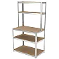 Metal shelving with worktop, 5 shelves, 175 kg