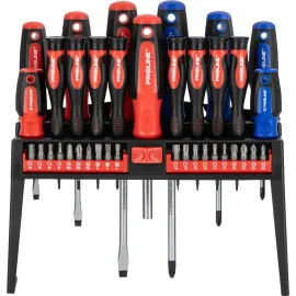 37-Piece Screwdriver set S2 Steel HRC 59±2 Magnetic Tip Ergonomic Soft-Touch Handle Stand, Proline
