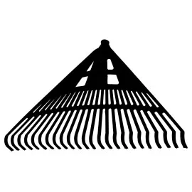 Plastik Garden Rake Canadian Type 610 mm Black