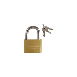 Brass Thin Padlock 63 mm Chrome Plated Shackle. 3 Keys.