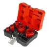 Hålsågsset bi-metall 8 delar 22-68 mm, HSS M3, 2 adaptrar, pilotborr, 38 mm borrdjup, 4/6 TPI, fjäderstål, Proline