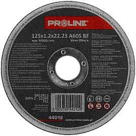 Cutting Discs for Stainless Steel T41, 125 x 1.2 x 22A60S, 10 Pieces, Proline