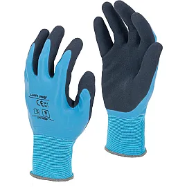Nylon Gloves with Double Latex Coating Blue Size 10 CE, LahtiPro