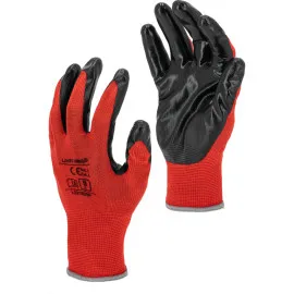 Gloves Nitrile Red-Black L221909P, 12Pairs, 9, CE, LAHTI