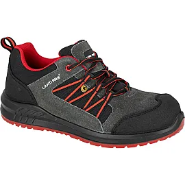 Shoes ESD Suede/Oxford Graphite-Red S1 FO SR 39 CE, LahtiPro