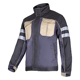 Jacket with Reflective Stripes, Grey-Black-Beige, Size M, CE, LahtiPro