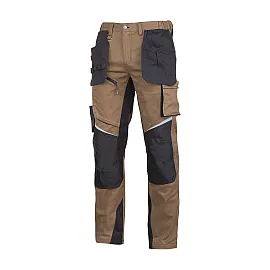 Arbetsbyxor Brun-Svart 3XL, CE, 13 fickor, Slim Fit, Reflexer, LahtiPro