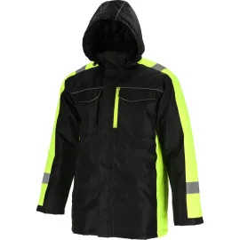 Coat Padded with Hood, Black-Yellow, S, CE, LAHTI