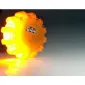 Magnetisk UFO LED-vägvarningslampa för nödsituationer, stöttålig, vattentät, 3 x AAA-batterier, gul.