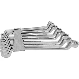 Offset Ring Spanner Set, 8 pcs, 6-22 mm with Clip, Mega