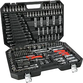 216 Pcs Socket Set 1/2", 3/8", 1/4" Drive CrV S2 in Plastic Case, Proline