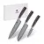 SHIORI 3-Set 撓 Chairo Shōto + Santoku + Sifu - setmed tre japanska Damaskus stålknivar