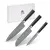 SHIORI 3-Set 撓 Kuri Murō + Santoku + Sifu - set om tre Damaskus stålknivar