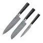 SHIORI 3-Set 撓 Kuri Murō + Santoku + Sifu - set med tre japanska knivar av Damaskusstål