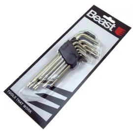 TORX Key set T10–T50, 9 pcs Chrome Vanadium Alloy, Beast