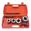 Pipe Threading Set in Case 1/2"-3/4"-1"-1 1/4" 7 Pcs, Cast Iron Dies, Beast