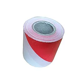 Varningstejp 75 mm x 100M Vit och Röd