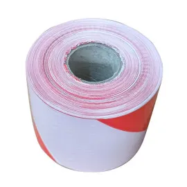 Varningstejp 75 mm x 250m vit och röd