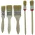 Set of 5 Flat and Round Brushes, Natural Bristles