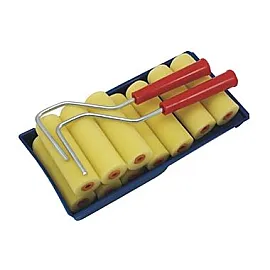 Målarset rulle 20 cm, 2 st, 10 spetsar, reservinsats, 10 cm bricka