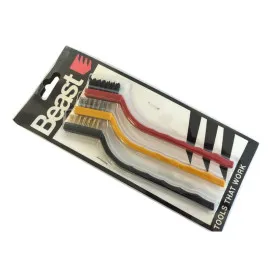 Borstar stål-mässing-nylon 40 mm, 3 st, stålborste set