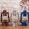 Traditional Oil Lamp, Painted Metal and Glass, Beast