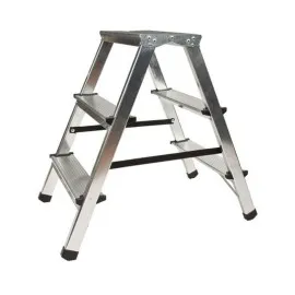 Dubbelsidig aluminiumstege 3 steg halkskyddad 125 kg