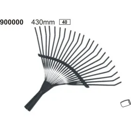 Metal Rake, 22 Teeth, 43 cm Wide, Without Handle, Beast