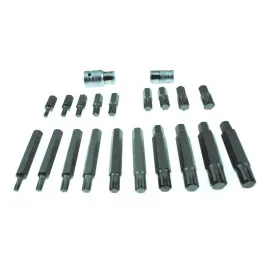 Spline 6-Point Bit set 21 pcs, 19 Bits 5-14 mm, Beast