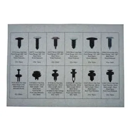 Car Clips and Body Pins, 192 pcs Black Plastic, BST-833090