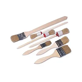 Flat and Round Brush set, 7 Pieces, Wooden Handles, Beast