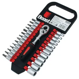 Socket Wrench set 4-13 mm 1/4 Inch, Beast