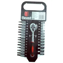 Socket Wrench set 4-13 mm 1/4 Inch, Beast