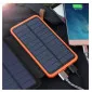 Solar Power Bank 20000mAh 4 Panels Foldable Flashlight 3 Modes Dual USB Shockproof, Beast