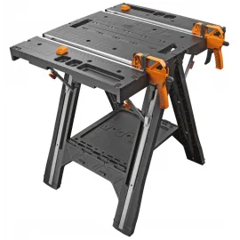 Folding Multi-Function Work Table 787 x 635 mm Sawhorse 136 kg 2 Quick Clamps, WORX WX051