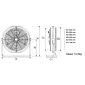 Industrial Drum Fan 56 cm  Floor Model 140W 7200m³/h Orange Powder-Coated, Xaram Energy