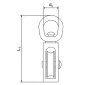 Talja och block 6st, locktalja enkel förnicklad svivel 1/230 kg, rep 4 mm