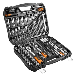 Hylsnyckelsats 219 delar 1/4, 3/8, 1/2 CrV, hylsor, spärrhandtag, blocknycklar, bits m.m. NEO Tools