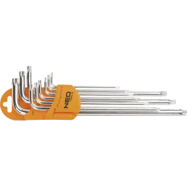 Insexnycklar 5-kantiga l-nycklar, sats 9 st. TS10 - TS50, S2, NEO Tools