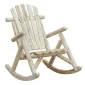 Rocking Chair Garden Fir Wood 66 x 96 x 98 cm, High Backrest, Natural Finish