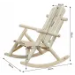 Rocking Chair Garden Fir Wood 66 x 96 x 98 cm, High Backrest, Natural Finish