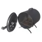 Eldstad, rökkamin, kamin för rökskåp, med handtag, bärbart, cylindriskt, metall