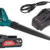 Lövblås batteridriven, 2st 20V 2Ah batterier, 190 km/h, 12000 RPM, NAC