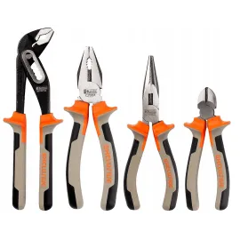 Round Mini Pliers 120 mm. Drop Forged and Hardened. Flat Spring, Satin Finish Heads Red Plastic Sleeves with Black Anti Slippery Material. .